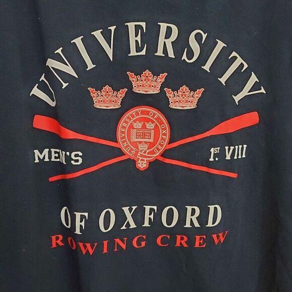 University Of Oxford Mens T-Shirt Size XL Rowing Crew Graphic Navy Blue LN cond! - Picture 4 of 6